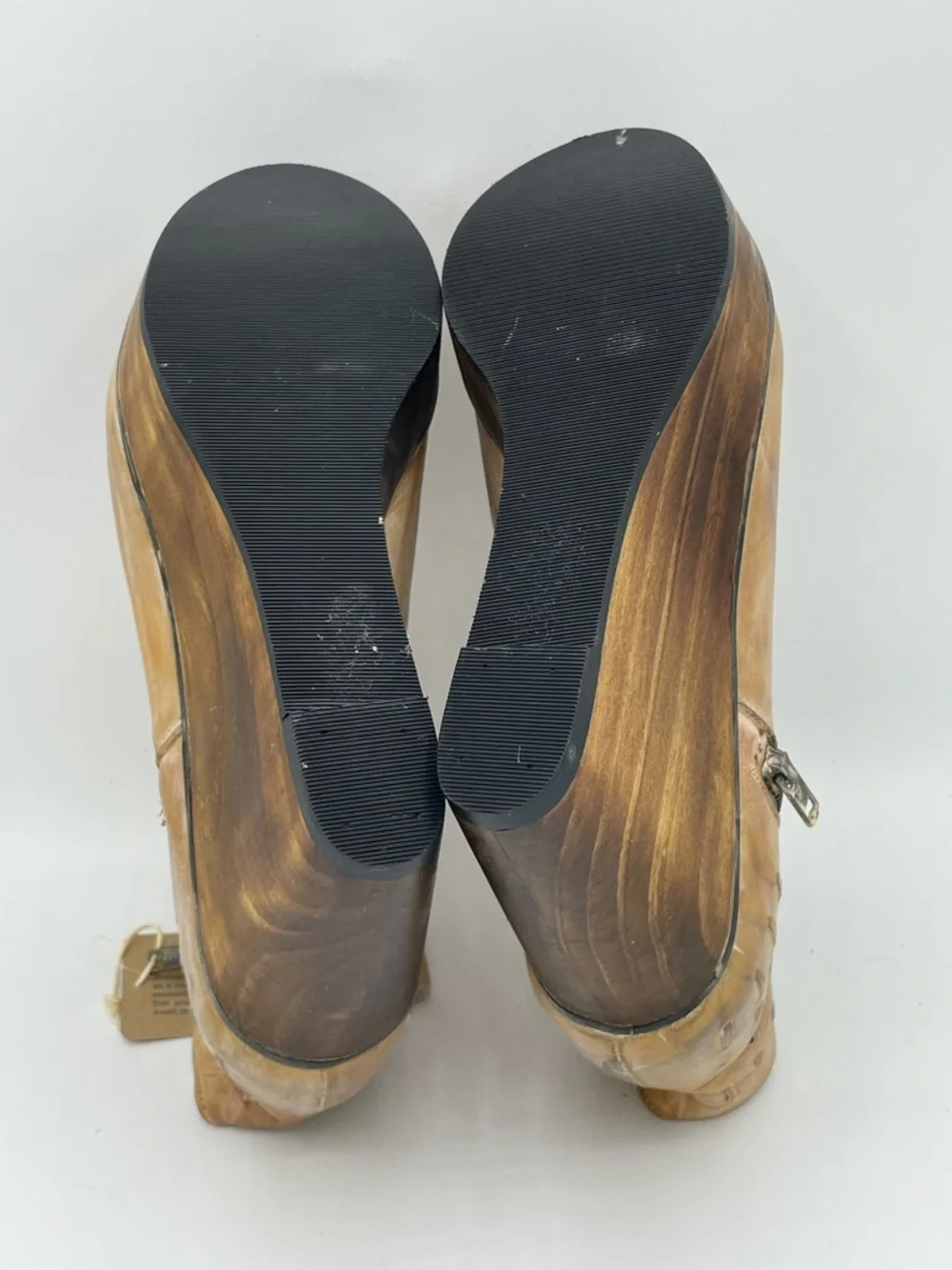 BED|STU Cobbler Series Tan Distressed Leather Wedge Ankle Boots NWT